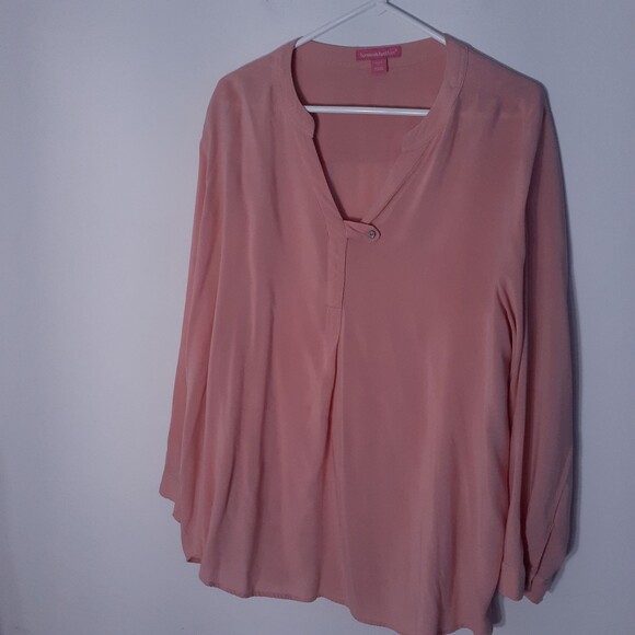 Woman within peach pink shirt top tunic xl blouse - Picture 1 of 5